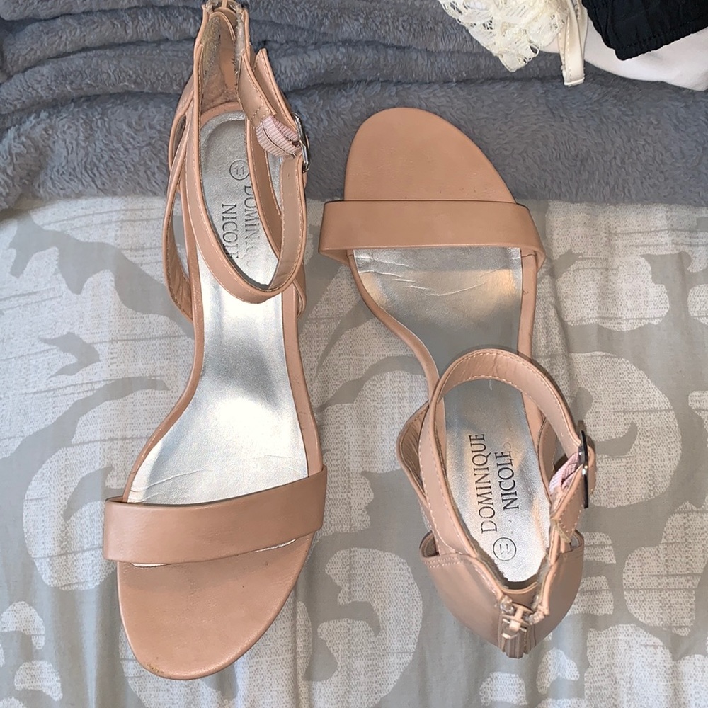 Womens Nude Mini Heels